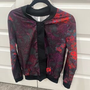 Fabletics Red and Purple Bomber Jacket